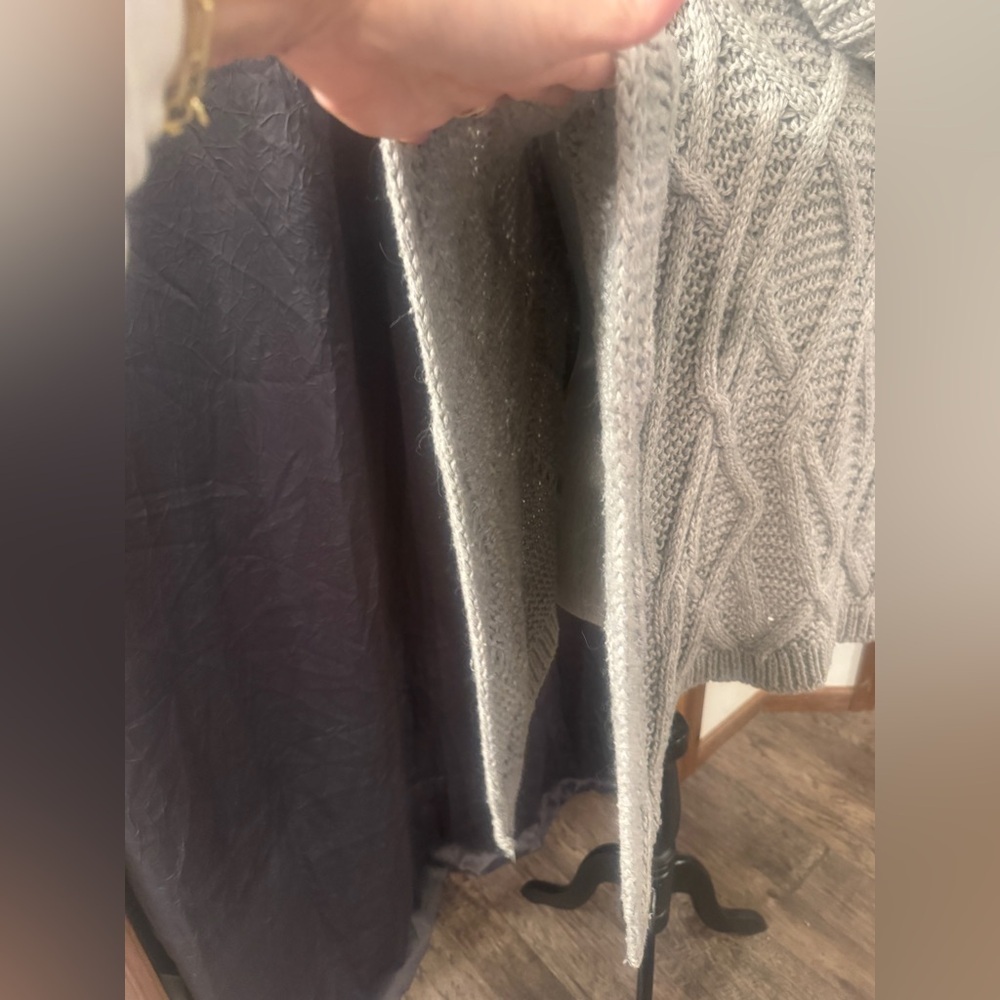 Lovestitch grey knit Cowl Neck Sweater poncho. - Picture 3 of 5